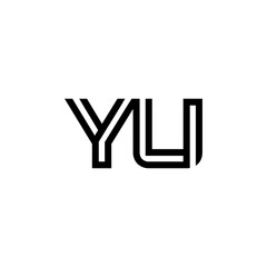 initial letter yu line stroke logo modern