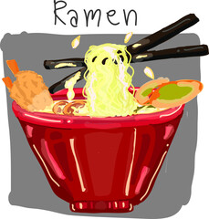 Ramen bae with shrimp tempura