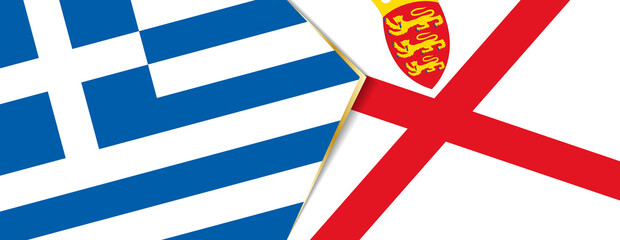 Greece and Jersey flags, two vector flags.