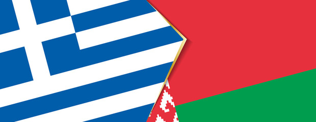 Greece and Belarus flags, two vector flags.