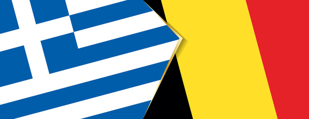 Greece and Belgium flags, two vector flags.