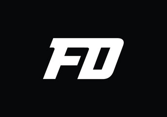 Initial Monogram Letter F D Logo Design Vector Template. F D Letter Logo Design
