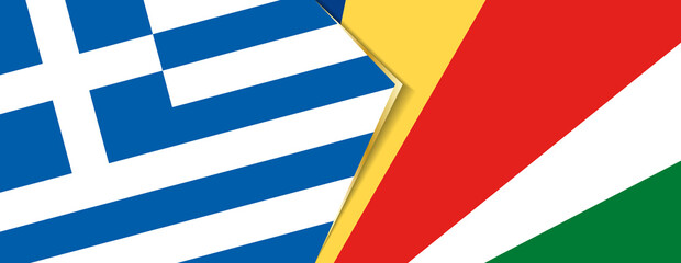 Greece and Seychelles flags, two vector flags.