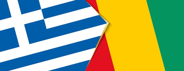 Greece and Guinea flags, two vector flags.