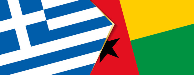 Greece and Guinea-Bissau flags, two vector flags.