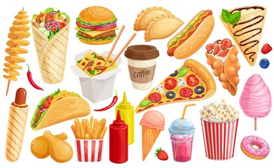 Fast food outline drawn icon