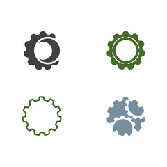 Set Gear Logo Template vector icon
