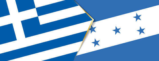 Greece and Honduras flags, two vector flags.