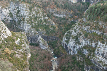 Escuain gorge in the Ordesa and Monte Perdido National Park. Pyrenees. Huesca. Aragon. Spain.