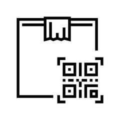box delivery individual qr code line icon vector. box delivery individual qr code sign. isolated contour symbol black illustration