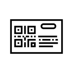 bar code on transport ticket line icon vector. bar code on transport ticket sign. isolated contour symbol black illustration