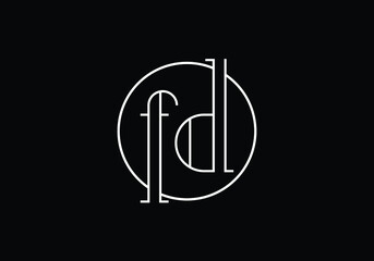 Initial Monogram Letter F D Logo Design Vector Template. F D Letter Logo Design