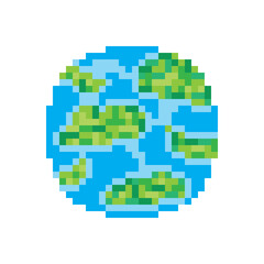 World pixel art. Vector picture.