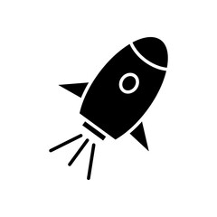 rocket icon glyph style for your design