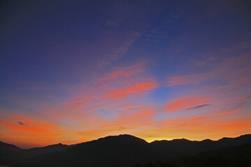 Fu Shou Mountain Farm morning light colorful clouds Taiwan