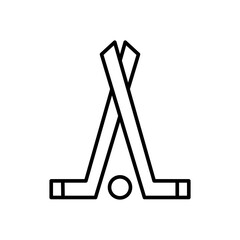 hockey, sport icon with outline style vector for your web design, logo, UI. illustration