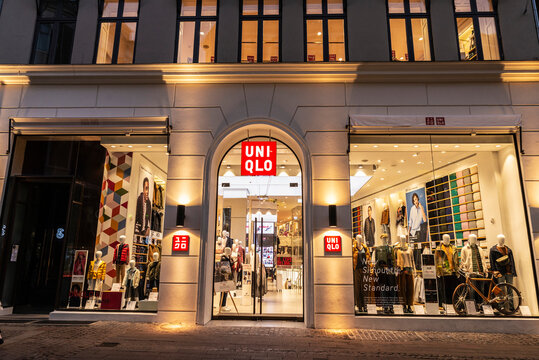 Uniqlo fashion clothing store in Copenhagen, Denmark