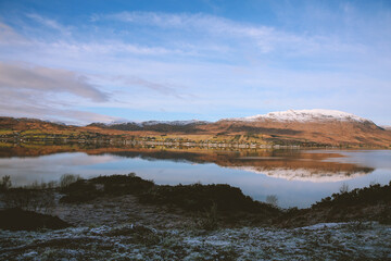 Village by the bay, Loch Carron,   Lochcarron, Scottish highlands