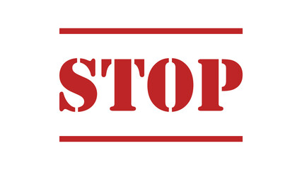 Stop inscription isolated on white background. Vector illustration
