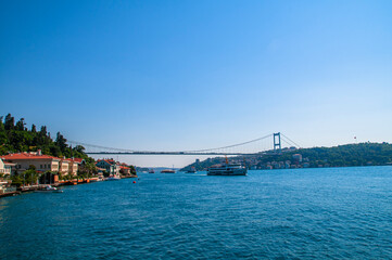 The Bosphorus which connects Europe and Asia, Istanbul.