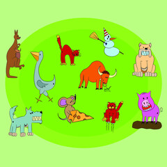 Animals. Set. Vector illustration