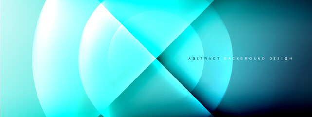 Vector abstract background - circle and cross on fluid gradient with shadows and light effects. Techno or business shiny design templates for text