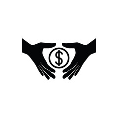 Money in hand icon. One of set web icon