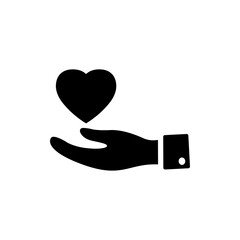 Heart in hand icon. One of set web icon