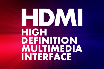 Fototapeta na wymiar HDMI - High Definition Multimedia Interface acronym, technology concept background