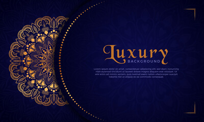Luxury mandala background with floral ornament pattern. Hand drawn gold mandala design. Vector mandala template for decoration invitation, cards, wedding, logos, cover, brochure, flyer, banner.