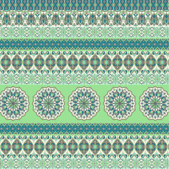 Medallion with colorful patchwork. Vintage multi color pattern in Indian, Turkish style. Endless pattern can be used for ceramic tile, wallpaper, linoleum, textile, web page background. Vector