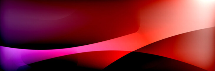 Fluid gradient neon color waves, vector abstract background