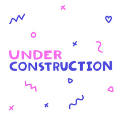 Under construction. Icon backdrop Sale website banner. Business card Vector collection. Discount offer sign. Sticker Price tag.