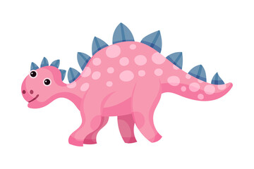 Funny Dinosaur with Horns as Ancient Reptile Vector Illustration