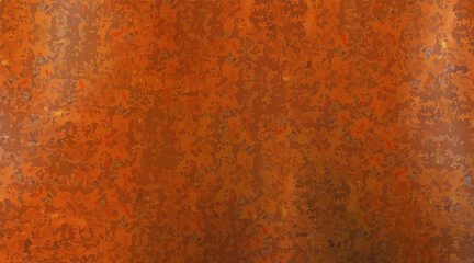 Rusty and metal texture background. Realistic russet sample, template. Vector illustration.