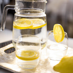 glass of water with lemon