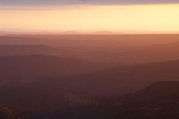 Sunset in the Natural Park of the Mountains and Canyons of Guara. Huesca. Aragon. Spain.