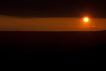 Sunset in the Natural Park of the Mountains and Canyons of Guara. Huesca. Aragon. Spain.
