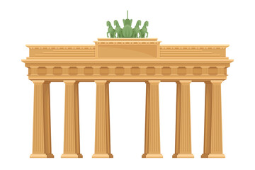 Brandenburg Gate as Monument in Berlin Vector Illustration