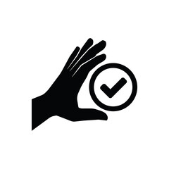 check in hand icon. One of set web icons.