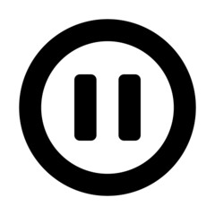 Pause button solid icon for design website or graphic
