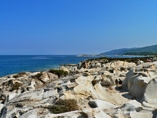 Fototapeta na wymiar Greece-view of the coast of Diaporos Island