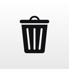 garbage icon vector . Trash can sign