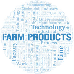 Farm Products word cloud create with text only.