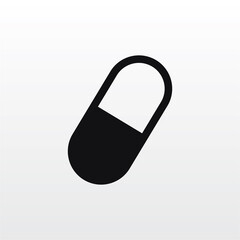 Capsule icon vector . Pill sign
