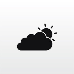 Cloud With Sun icon vector