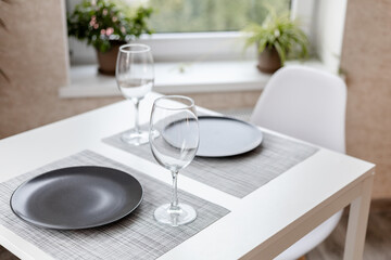 table setting for a romantic dinner for two