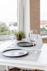 table setting for a romantic dinner for two
