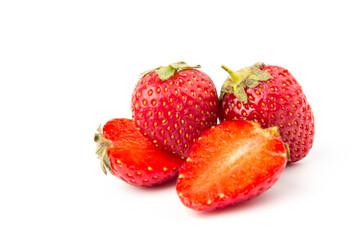 Fresh strawberry isolated on white background with clipping path