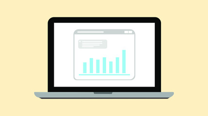 laptop with graphs and charts